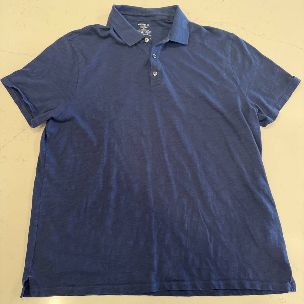 Vince Men's Navy Blue Polo Shirt XL